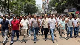 আওয়ামী লীগের নৈরাজ্যের প্রতিবাদে রাজধানীতে স্বেচ্ছাসেবক দলের মিছিল